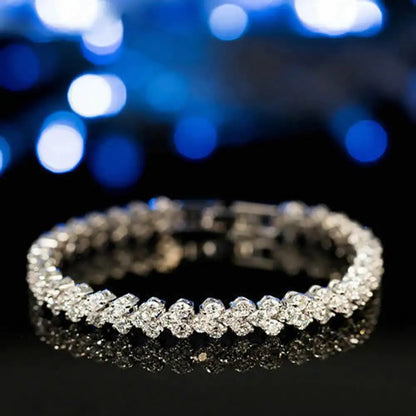 Elegant Bracelet for Women Chain Cubic Zircon Rhinestone Shiny Inlaid Bangle Bracelet Gifts Good Vibrations