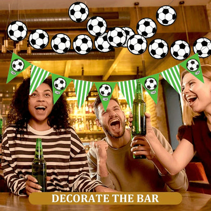 Soccer Party Banner Decorations 1 Set Paper Soccer Garland for Sports Theme Events Birthday Parties confetti Good Vibrations
