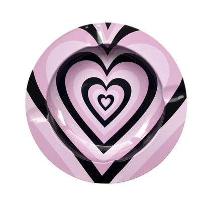 Round Cigarette Ashtray Tobacco Herb Metal Rolling Tray Smoking Accessories Bar Cigar Creative Personality Men's Gadgets Good Vibrations Adult Super Store