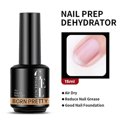 BORN PRETTY Milky Pink Rubber Base Gel Nail Polish Glitter 15ml Semi-Permanent Varnish Soak Off Self Leveling UV LED Gel Good Vibrations