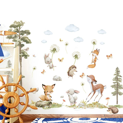 Cartoon Animals decals wall stickers for kids rooms children bedroom wall decals 3d vivid poster Decoration murals Beby Favors Good Vibrations