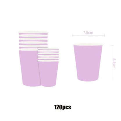New purple party disposable tableware, baby shower, wedding party decoration, children's adult birthday party event celebration Good Vibrations