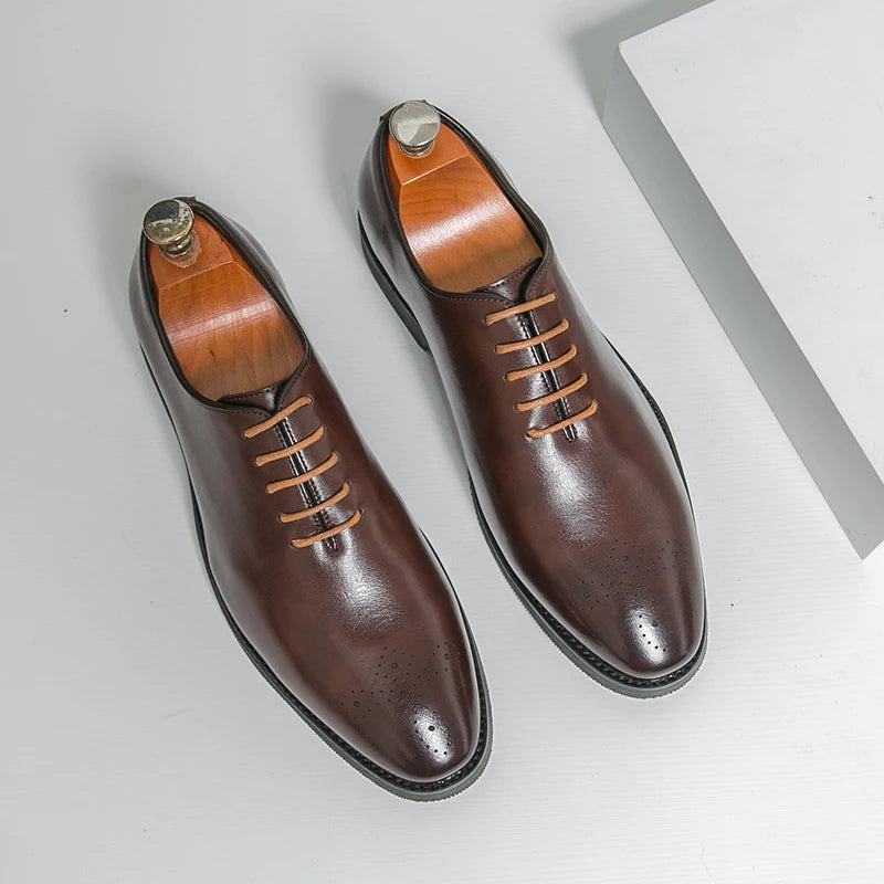 Men's Dress Shoes Trend Wedding Social Casual Leather Men Office Casual Business Shoes High Quality Formal Oxford Shoes Male Good Vibrations