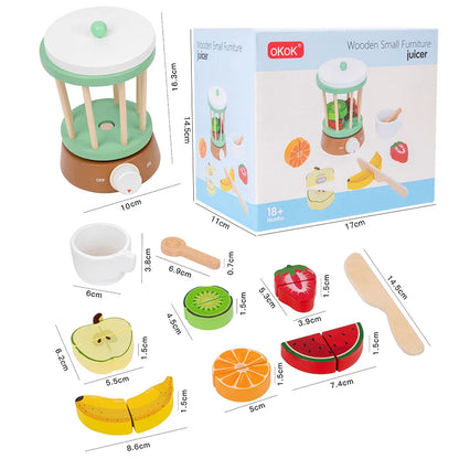 Children's playhouse wooden toys, simulation juicer, coffee machine, blender, bread machine, creative building blocks Good Vibrations