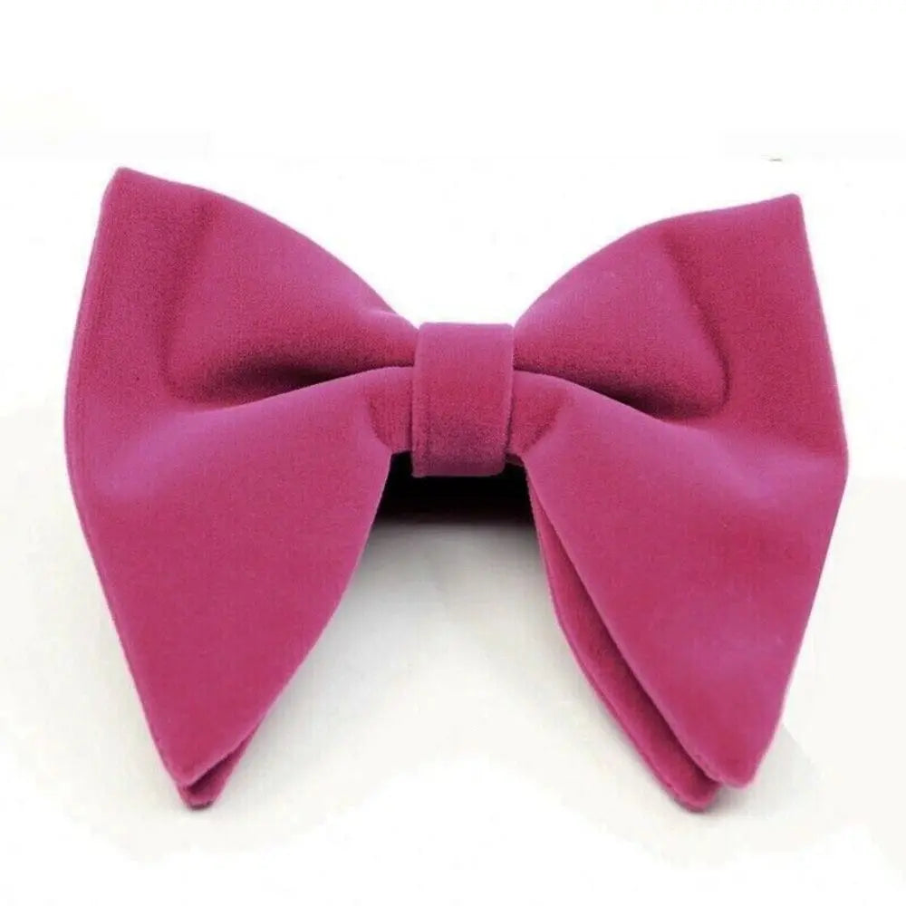 Mens Oversized Bow Tie Solid Velvet Bowtie Wedding Party Tuxedo Adjustable Necktie Big Bow Tie Good Vibrations