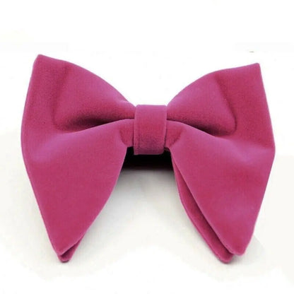 Mens Oversized Bow Tie Solid Velvet Bowtie Wedding Party Tuxedo Adjustable Necktie Big Bow Tie Good Vibrations