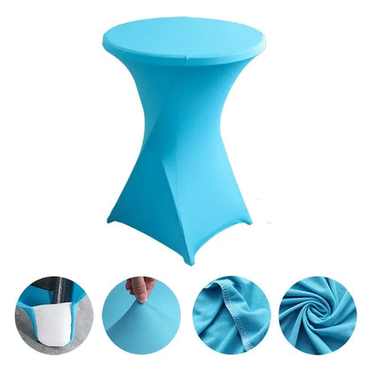 Wedding Birthday Party Decoration Cocktail Spandex Table Covers Round Cloth High Bar Banquet Hotel  Show Solid Colour Good Vibrations