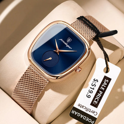 POEDAGAR Luxury Fashion Elegant Ladies Watch Waterproof Watch for Woman Mesh Stainless Steel Quartz Women's Watches Female Reloj Good Vibrations