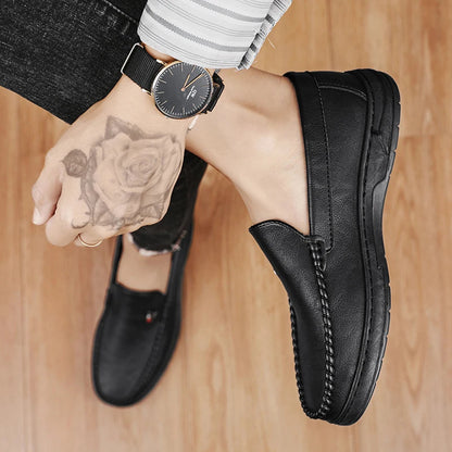 High Quality Breathable Formal Mens Dress Shoes Italian Mens Loafers Luxury Brand Leather Men Casual Shoes Slip-on Driving Shoes Good Vibrations