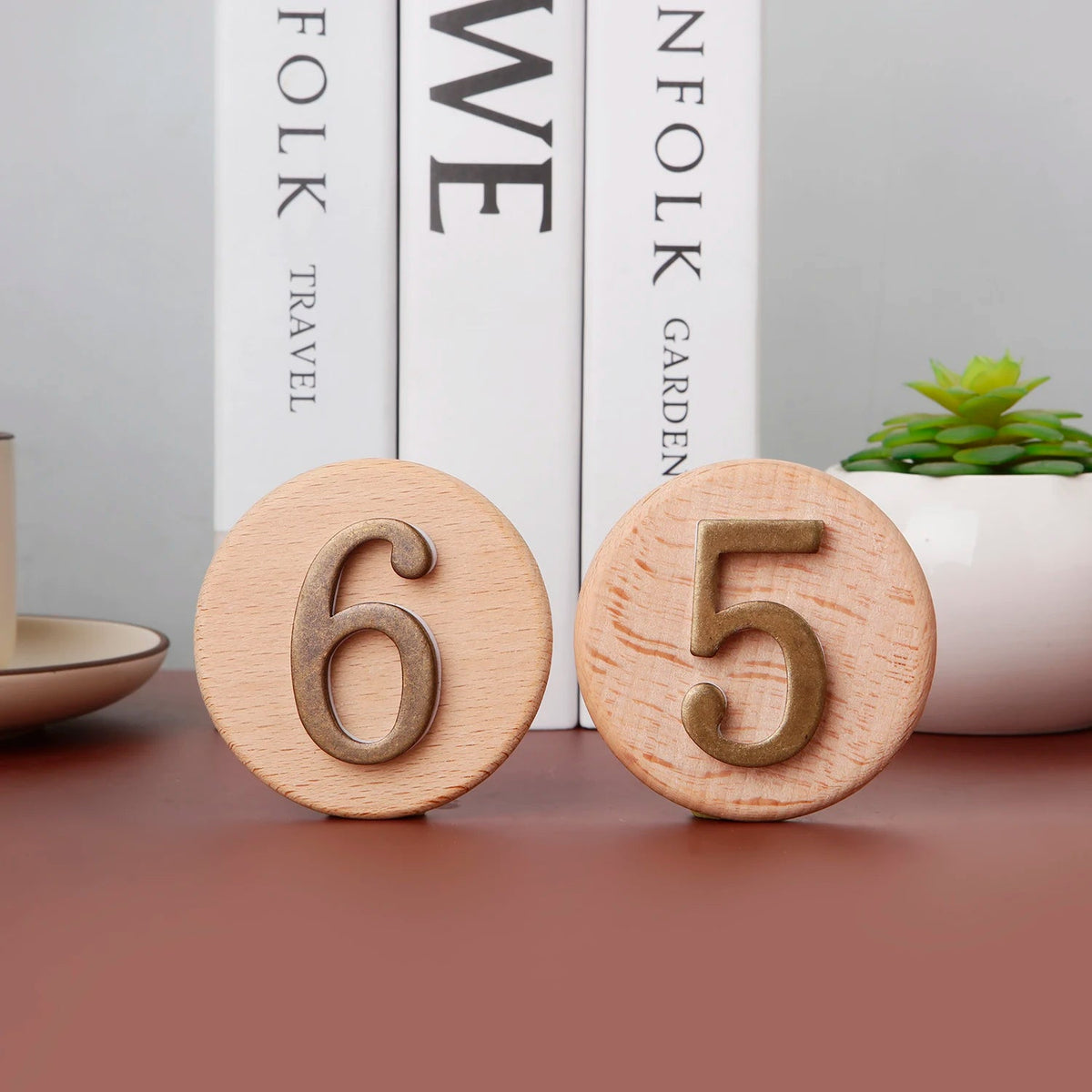 Magnetic Wooden Table Number Plate Metal Numbers Signs for Restaurants Bar Cafe Wedding Number Table Plate Event Party Supplies Good Vibrations