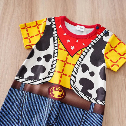 0-24 months newborns Baby Clothes One-Piece Cartoon Anime short-Sleeved Trousers Banquet Summer Fashion neonatal clothing Good Vibrations