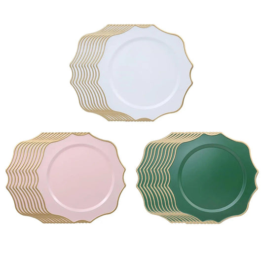 10Pcs Serving Plates, Lightweight Plates Kitchen Plates Dinner Plates for Events Farmhouse Party Wedding Decoration Good Vibrations