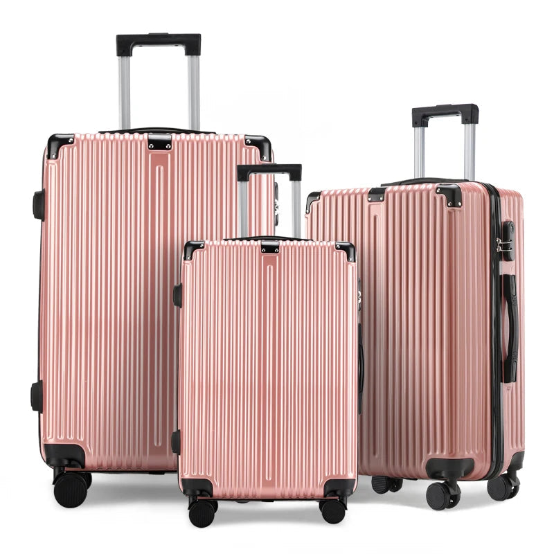 3pcs Luggage with Corner Protectors 20/24/28-Inch Durable Hard Shell 360 Spinner Wheels Multifunctional Large Capacity Lightweig Good Vibrations