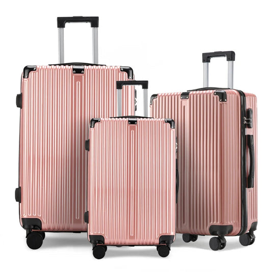 3pcs Luggage with Corner Protectors 20/24/28-Inch Durable Hard Shell 360 Spinner Wheels Multifunctional Large Capacity Lightweig Good Vibrations