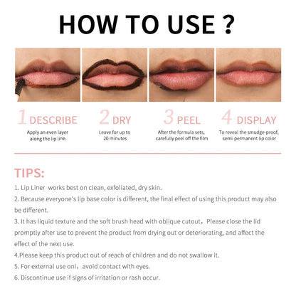 4 Colors Peel Off Lip Liner Waterproof Long Lasting Lipliner Pencil Moisturising Lips Gloss Tattoo Lipgloss Lipsticks Cosmetics Good Vibrations