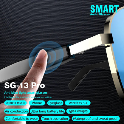 SG-13 Smart glasses, Bluetooth earphones, clear vision | UV resistant touch function | Versatile facial features Good Vibrations