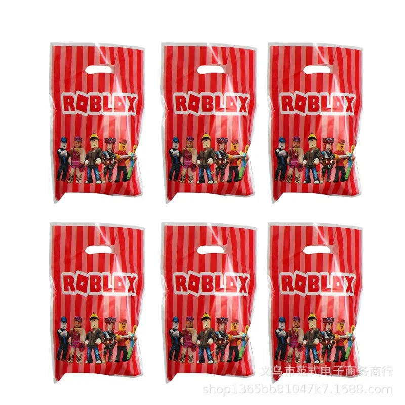 Game Roblox Cartoon Party Theme Birthday Supplies Balloon Banner Cake Topper Tableware Set Decorative Anime Peripheral Gifts Good Vibrations