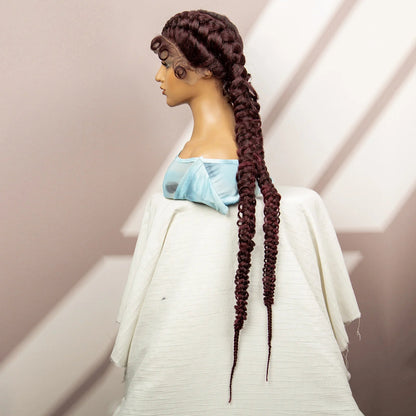 Synthetic Goddess Braided Wigs Cornrow Braided Wigs with Baby Hair Braids Wigs for Women Daily Use Knotless Wigs Good Vibrations