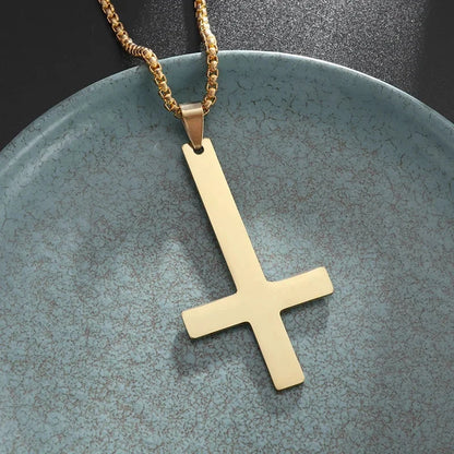 Philippians 4:13 Men's Simple Cross Pendant Necklace Stainless Steel Religious Amulet Jewelry Unisex Bijoux Good Vibrations