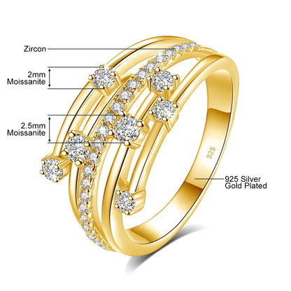 Szjinao Brand Trendy  Moissanite Ring Eternity Wedding Band Solid 925 Silver Rings For Women Jewelry Engagement Gift Dropship Good Vibrations
