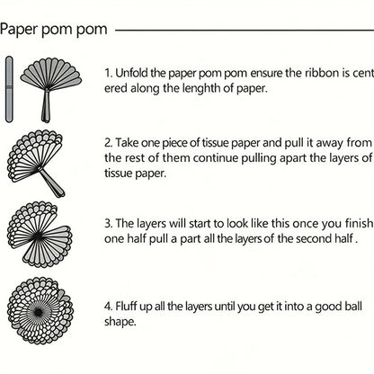 12pcs Red, Blue and White Party Decoration Ceiling Wall Hanging Tissue Flowers Decorations for Wedding Independence Day Good Vibrations