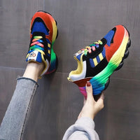 Trendy Women Sneakers Tennis Multicolor Sports Shoes for Women Platform Light Vulcanize Hot Sale Female Running Shoes Leisure Good Vibrations