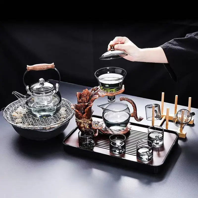Creative Magnetic Absorption Gongfu Tea Cups Office Home Visiting Set Home Office Use Glass Tea Set Good Vibrations