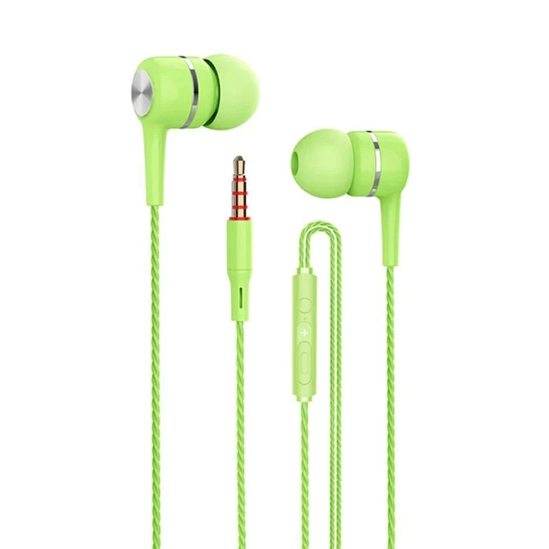 3.5mm Wired Headphones In Ear Headset Wired Earphones with Microphone Bass HiFi Stereo Earbuds Sports In-line Control For Phones Good Vibrations