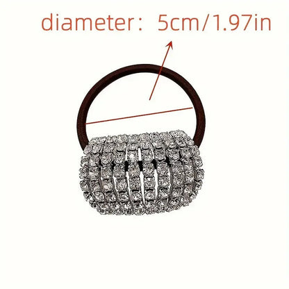 Sparkling rhinestone decoration hair ring elastic headband ponytail holder retro fashion hair clip for women and daily use Good Vibrations