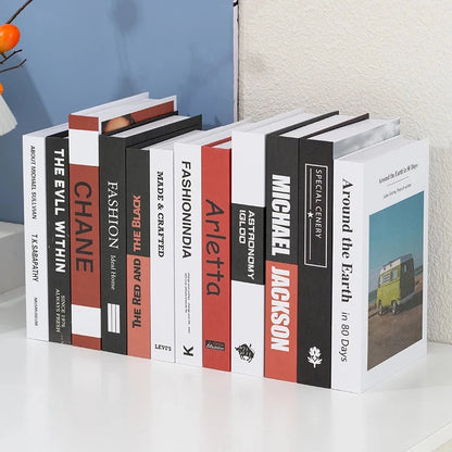 Modern fake book ornament Nordic light luxury simulation book living room home store decoration photo props book case box Good Vibrations