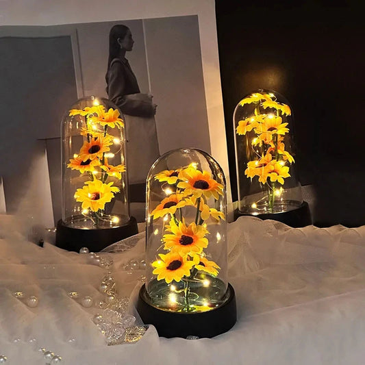 Graduation season gift small sunflower plastic set Mother's Day send wife send mother Valentine's Day eternal flower gift Birthd Good Vibrations
