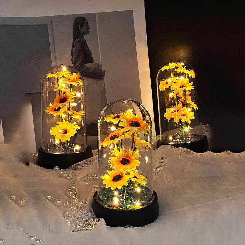 Graduation season gift small sunflower plastic set Mother's Day send wife send mother Valentine's Day eternal flower gift Birthd Good Vibrations
