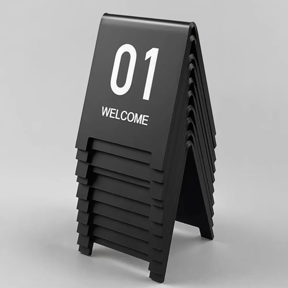 5PC Acrylic Table Number Plate white black Booked Seat Plate Standing Plate Digital Number Good Vibrations