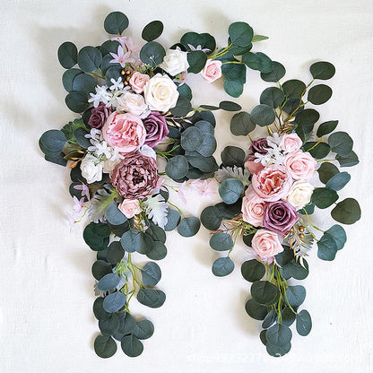 Yannew Artificial Arch Flowers Swag for Boho Wedding Baby Shower Ceremony Flower Garlands Arrangement Reception Backdrop Decor Good Vibrations