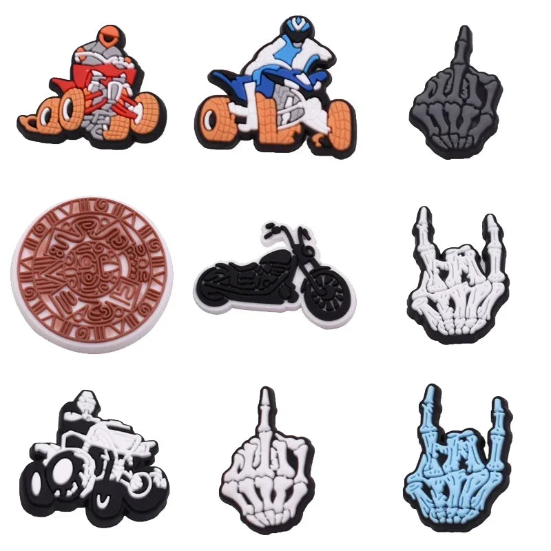 Shoe Charms for Crocs Accessories Kart Racing Shoes Charm for Croc Decorations Pins Men Accessory Jeans Woman Clogs Clips Badges Good Vibrations