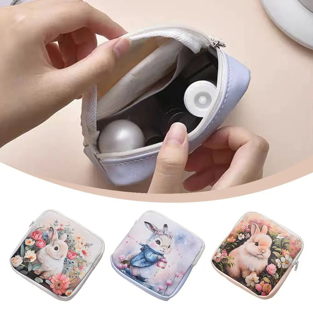 Cute PU Sanitary Pads Bag Large Capacity Multipurpose Coin Purse Cosmetic Bag Good Vibrations