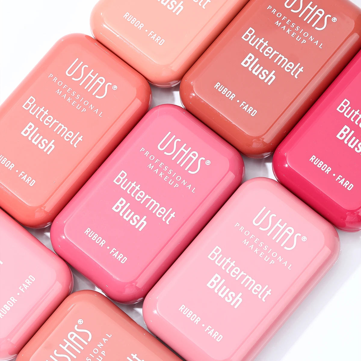 USAHS 7 Color Butter Blush Matte Long-Lasting Waterproof Blusher Natural Facial Contouring Cosmetics Good Vibrations