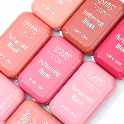 USAHS 7 Color Butter Blush Matte Long-Lasting Waterproof Blusher Natural Facial Contouring Cosmetics Good Vibrations