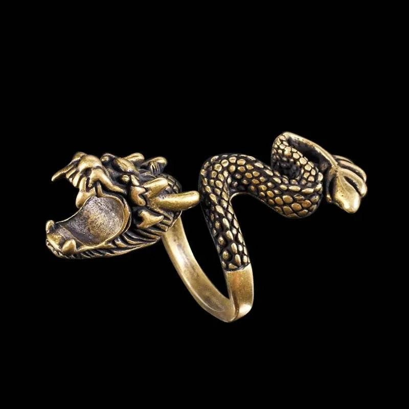 Retro Dragon Cigarette Holder Ring Rack Finger Clip Bronze Opening Adjustable Ring Cigarette Holder Cigarette Clip Smoking Gift Good Vibrations Adult Super Store