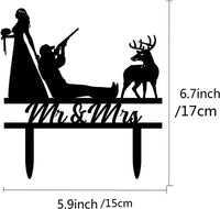Funny Hunting Wedding Cake Topper Deer Hunt Hunter Wedding Cake Topper Hunt is Over Cake Topper For Wedding/Anniversary/Bridal Good Vibrations
