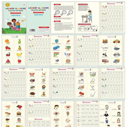 4 Books Pen Magic Copy Book Free Wiping Children Kids Writing Sticker Practice English Copybook For Calligraphy Montessori Gift Good Vibrations
