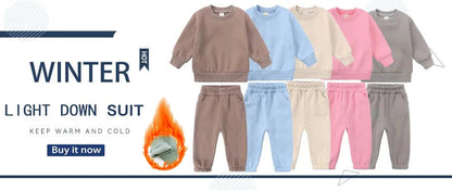 Baby Clothes 2025 New Children's Little Bear Long Sleeve Set Boys and Girls' Letter Sweater Pants Two Piece Set Simple Sportswea Good Vibrations