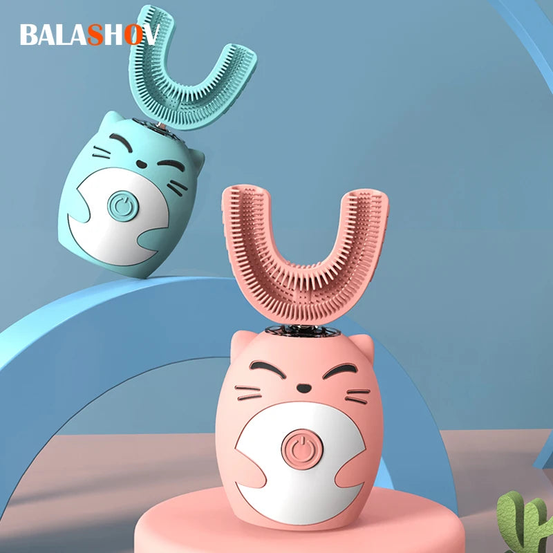 Sonic Electric Toothbrush Kids U-shaped Smart 360 Degrees Ultrasonic Tooth Brush Teeth Whitening For Children IPX7 Waterproof Good Vibrations