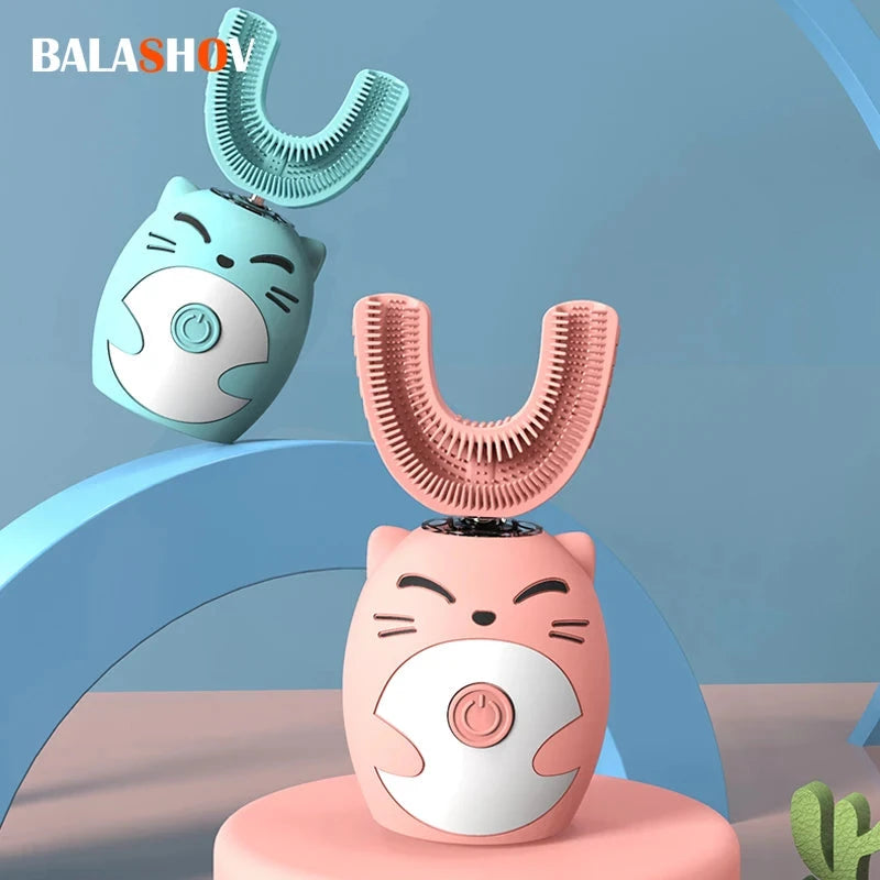 Sonic Electric Toothbrush Kids U-shaped Smart 360 Degrees Ultrasonic Tooth Brush Teeth Whitening For Children IPX7 Waterproof Good Vibrations