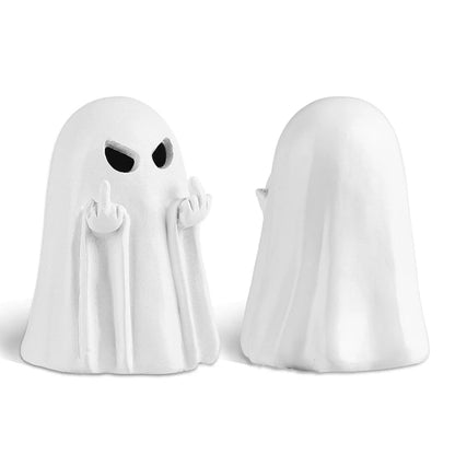 Halloween Ghost Figurine Cute Spooky Resin Statue Finger Ghost Ornaments Perfect For Party Home  Indoor & Porch Halloween Decor Good Vibrations
