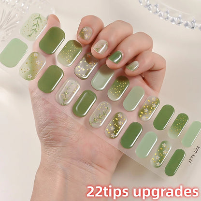 UV Semi-Cured Gel Nail Wraps Stickers Strips French Long Lasting Full Cover LED Gel Semi Cured Nail Sliders For Nail Extension & Good Vibrations