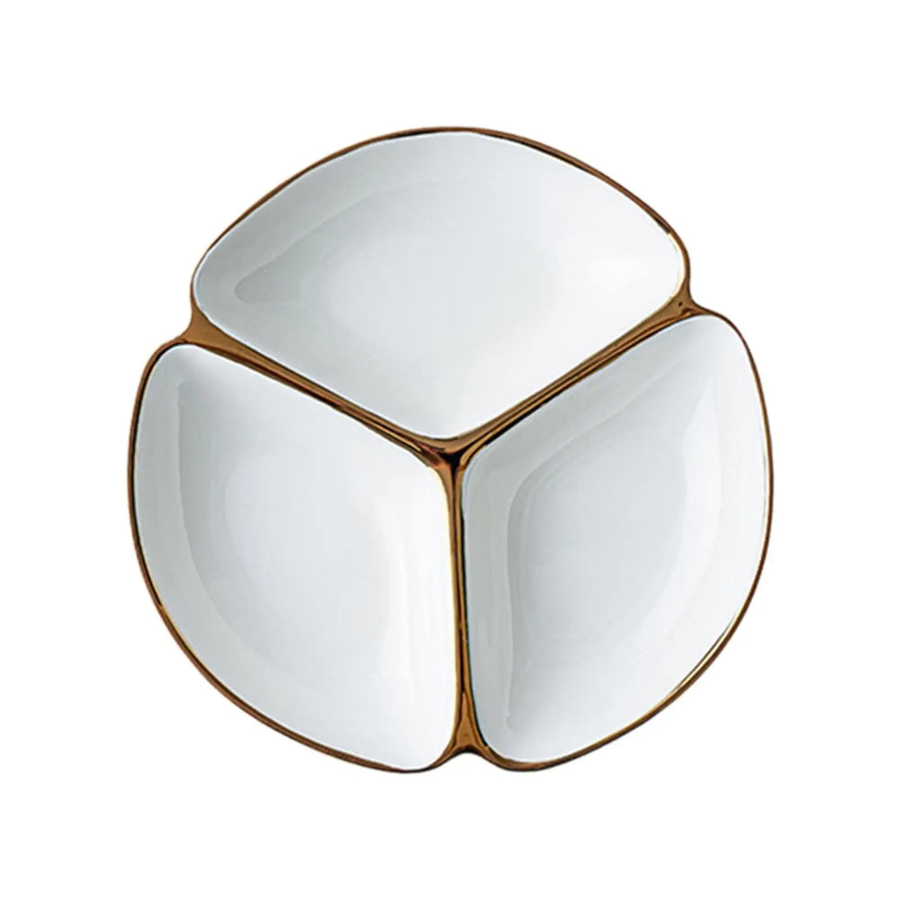 Divided Plate Portion Control Three-grid Dinner Plate for Lunch Adult Dinner Good Vibrations