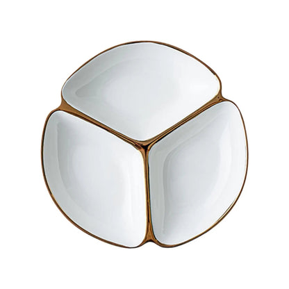 Divided Plate Portion Control Three-grid Dinner Plate for Lunch Adult Dinner Good Vibrations