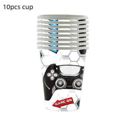 Video Game Party Supplies Set Birthday Decorations Happy Birthday Gaming Backdrop Game On Table Covers Gamer Banner Balloons Good Vibrations