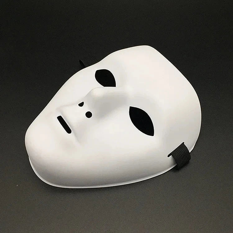 Halloween Props Masquerade Performance Full Face Mask Hand-painted White Street Dance Adult Eye Mask Death Clown Black Gold Good Vibrations